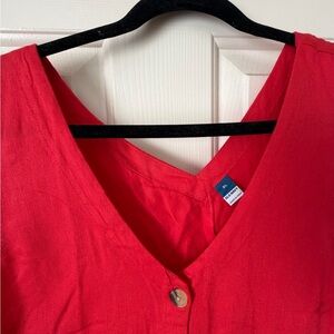 Old navy Red V-Neck Buttoned Women's dress